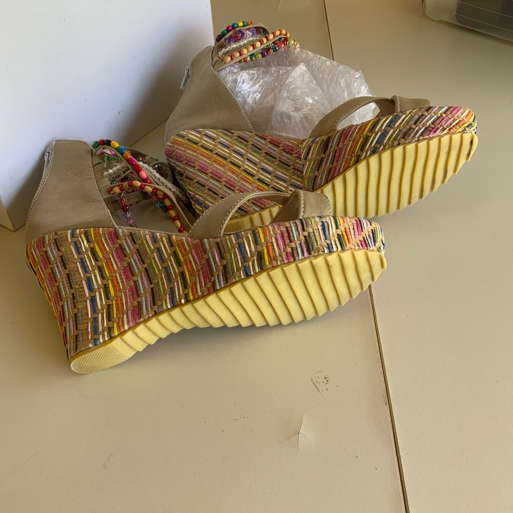 Sold…Get More Beauty Wedge Beaded Wedge Heels - Picture 6 of 13